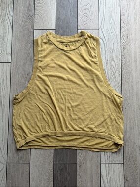 Free People Movement Women's Sleeveless Cropped Tank Top - Mustard Yellow size S